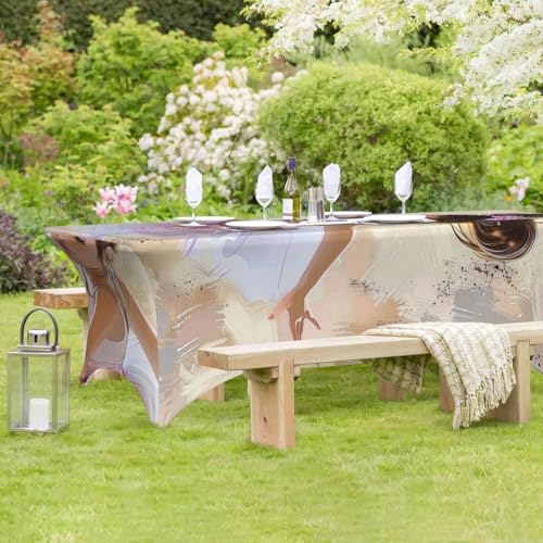 BWWHCCTI Little Ballerina Dancing Printed Table Cloth Cover 6FT, Elastic Edged Washable Tablecloth for Wedding, Trade Show, Parties, Kitchen Dining and Banquets