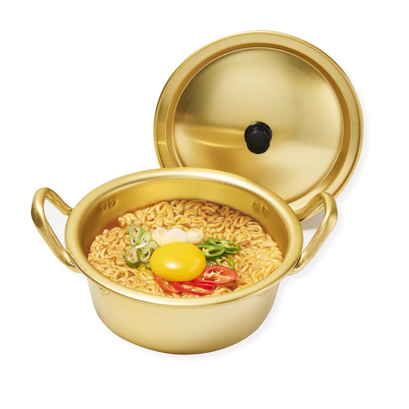 2-Person Korean Ramen Cooking Set – Pot, Bowls, Chopsticks & Spoons | Perfect for Instant Noodles, Quick Meals & Travel | Made in Korea (Double Set)