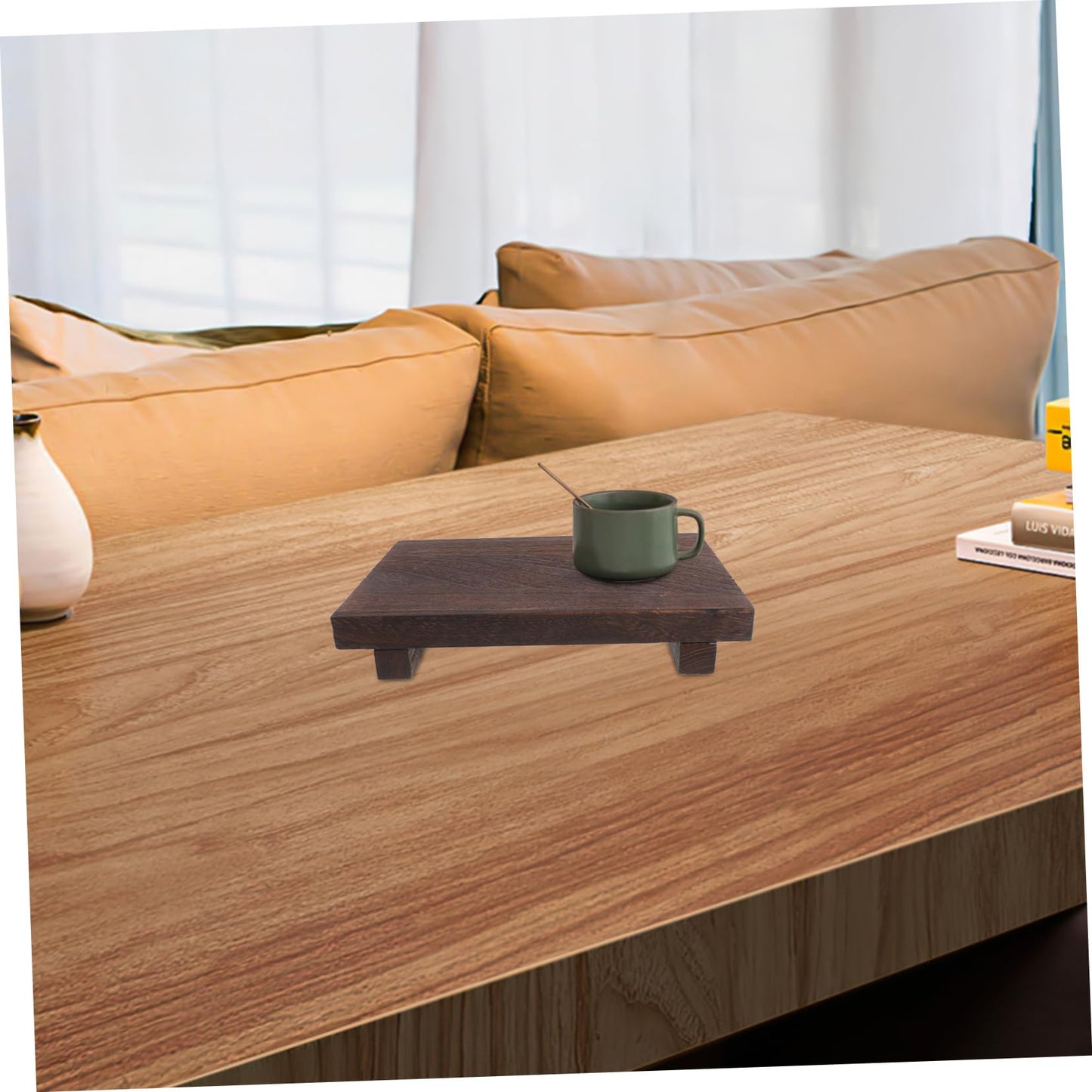ERINGOGO Sturdy Wood Desktop Storage Rack: Square Design for Collectibles Photos and Home Decor Display