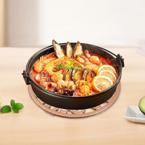 Antrader Cast Iron Trivet Flower,1Pcs Cast Iron Trivet with Pegs Heat Resistant Hot Pot Holder Hot Pads for Kitchen/Dining Table,4.69" Diameter