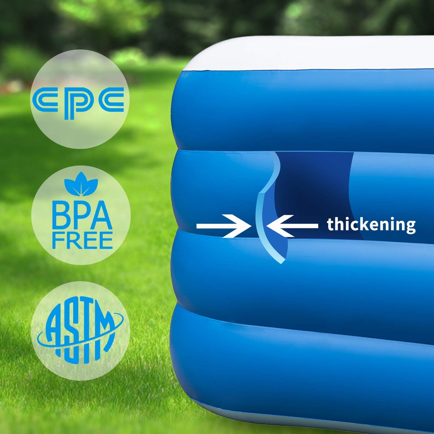 Inflatable Swimming Pool,70x55x29 inch Inflatable Family Swimming Pool, Summer Water Party, Toddler, Outdoor, Garden, Backyard