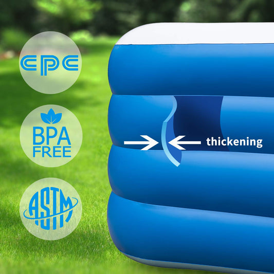Inflatable Swimming Pool,70x55x29 inch Inflatable Family Swimming Pool, Summer Water Party, Toddler, Outdoor, Garden, Backyard