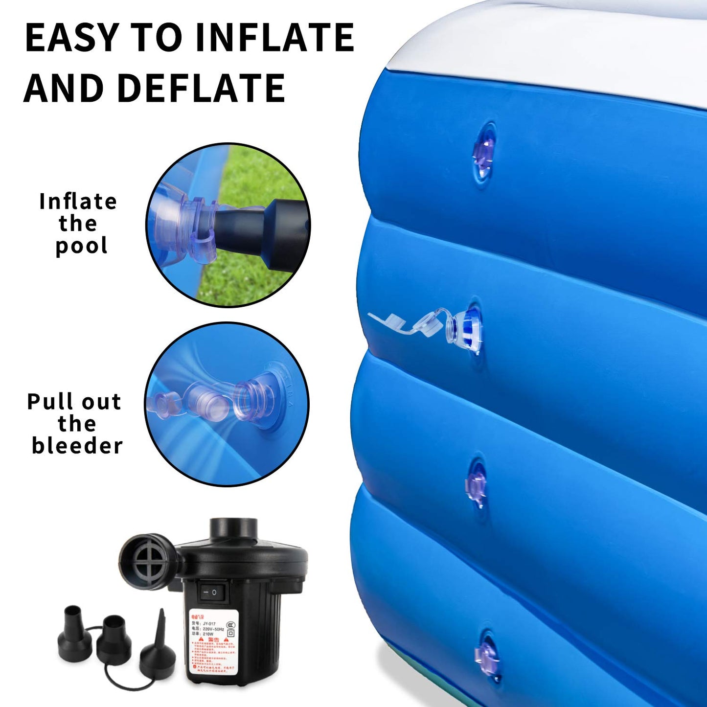 Inflatable Swimming Pool,70x55x29 inch Inflatable Family Swimming Pool, Summer Water Party, Toddler, Outdoor, Garden, Backyard