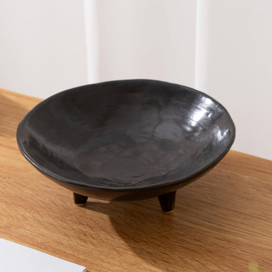 CM CHIC MONDAY 6.1" Decorative Bowl, Multi-Purpose Black Decorative Bowls for Keys, Candy and Home Decor, Small Ceramic Bowl