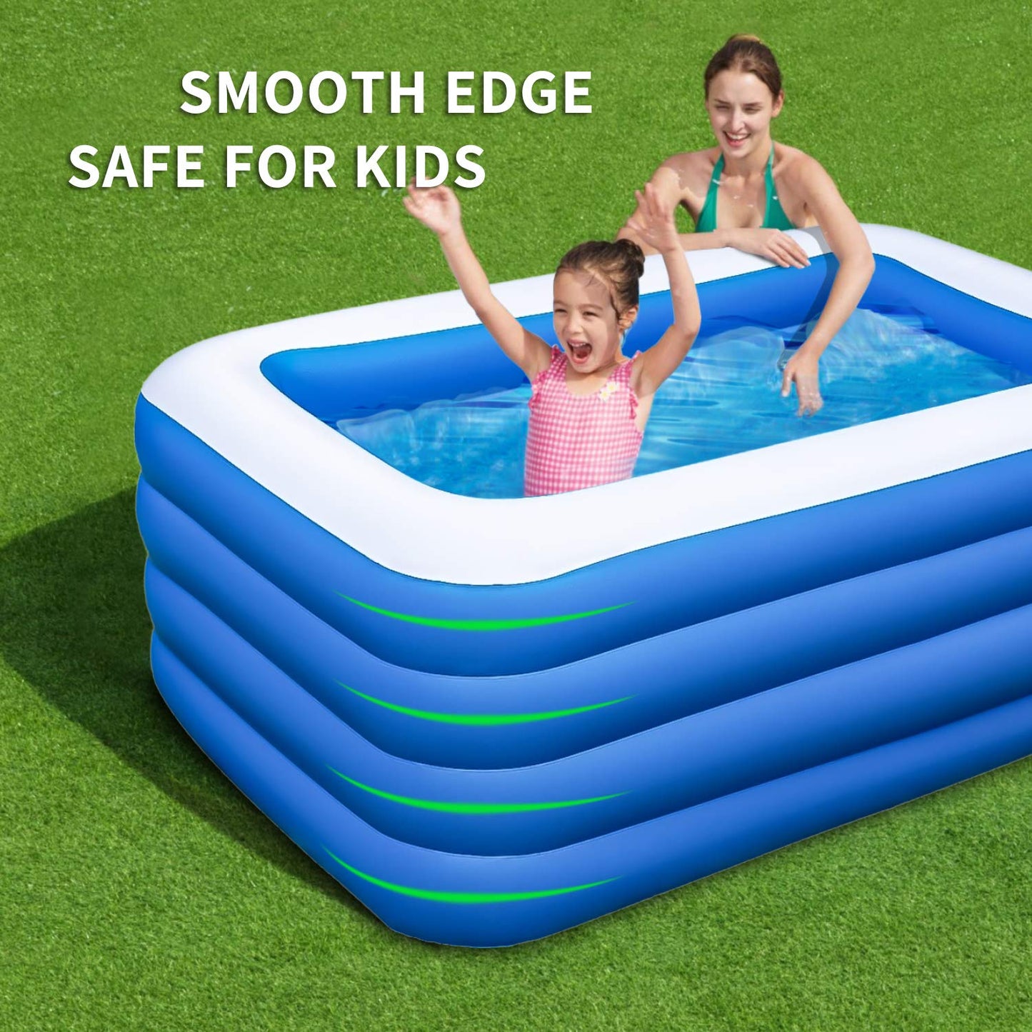 Inflatable Swimming Pool,70x55x29 inch Inflatable Family Swimming Pool, Summer Water Party, Toddler, Outdoor, Garden, Backyard