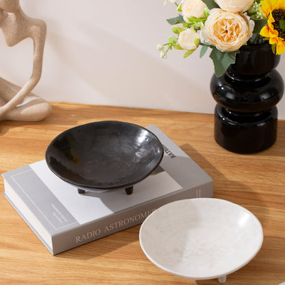 CM CHIC MONDAY 6.1" Decorative Bowl, Multi-Purpose Black Decorative Bowls for Keys, Candy and Home Decor, Small Ceramic Bowl