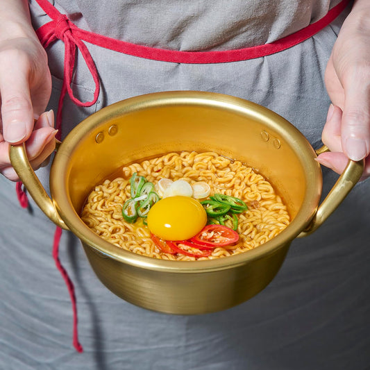 2-Person Korean Ramen Cooking Set – Pot, Bowls, Chopsticks & Spoons | Perfect for Instant Noodles, Quick Meals & Travel | Made in Korea (Double Set)